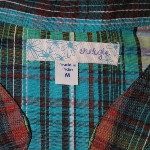 Energie Plaid Long Tunic Pockets - Picture 5 of 5